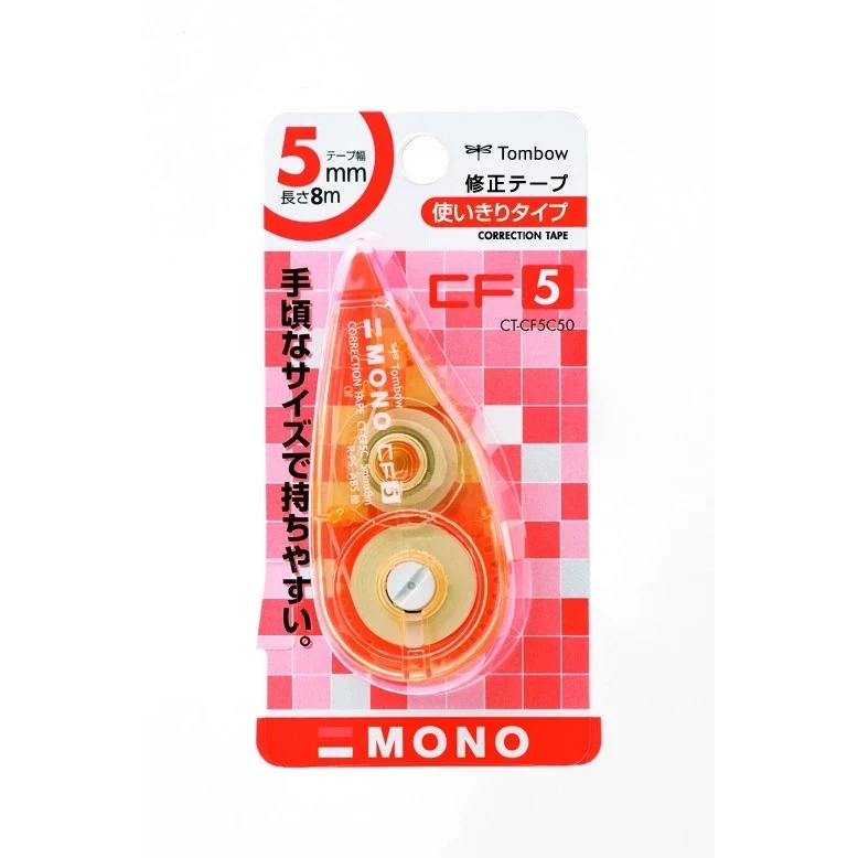 Tip Ex Kertas / Correction Tape Tombow CT-CF5C 50 MONO 5mm x 8mm Transparant Orange